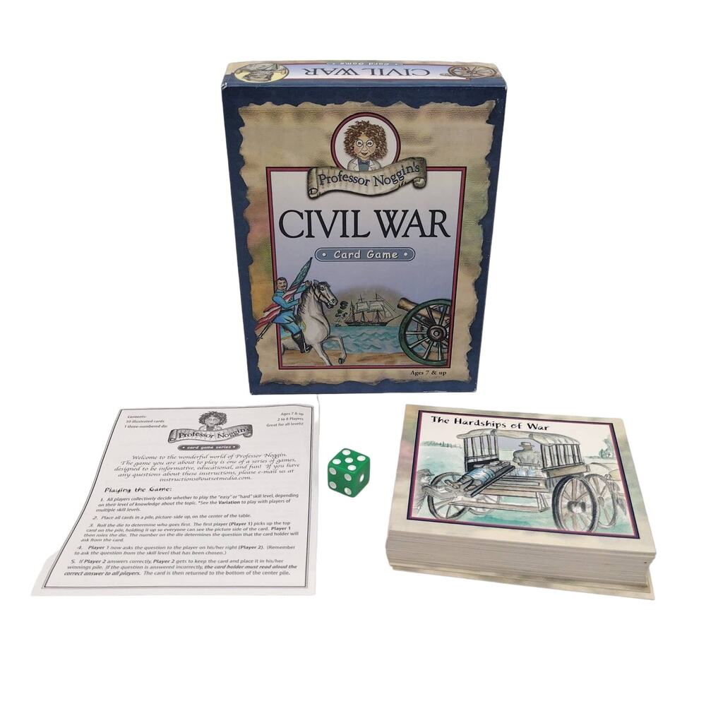 Professor Noggin's Civil War Card Game 2004 Outset Media Learning Ages 7+